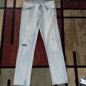 Mens Old Navy Slim‎ Super Light Distressed Jeans